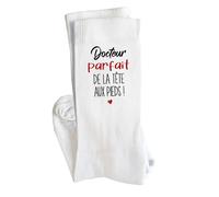 Planetee Chaussettes Docteur Parfait de la Tête aux Pieds Taille 41-45 | Cadeau Original pour Hommes Anniversaire Noël Humour Départ Retraite