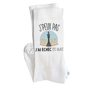 Planetee Chaussettes Échecs Échec Et Mat Taille 41-45 | Cadeau Fantaisie Original Drôle Anniversaire Noël Humour