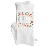 Planetee Chaussettes Femme Coton Karatéka exceptionnelle motif fleurs 41-45 Chaussettes Blanches Confort Quotidien Cadeau Femme Anniversaire Noël