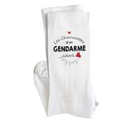 Planetee Chaussettes Gendarme Adoré Taille 41-45 | Cadeau Original pour Hommes Départ à la retraite Anniversaire Noël Humour