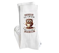 Planetee Chaussettes Gwendoline Chouette grain Taille 41-45 | Cadeau Original Femme Anniversaire Noël Humour