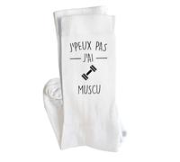Planetee Chaussettes J_Peux Pas Muscu Taille 41-45 | Cadeau Fantaisie Original Drôle Anniversaire Noël Humour