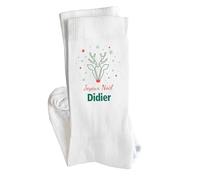 Planetee Chaussettes Joyeux noël Didier Cerf Taille 36-40 - Cadeau Fantaisie Secret Santa Collègue Drôle Anniversaire Noël Humour