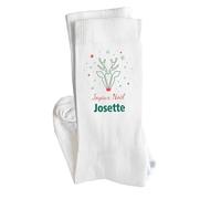 Planetee Chaussettes Joyeux noël Josette Cerf Taille 36-40 - Cadeau Fantaisie Secret Santa Collègue Drôle Anniversaire Noël Humour