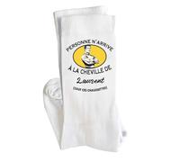 Planetee Chaussettes Laurent Personne n'arrive à la cheville Taille 41-45 | Cadeau Original pour Hommes Anniversaire Noël Humour
