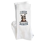Planetee Chaussettes Le Docteur Panda Grain Taille 41-45 | Cadeau Original Homme Anniversaire Noël Humour