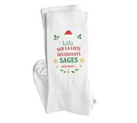 Planetee Chaussettes Lola Liste des enfants sages Taille 36-40 Fantaisie Secret Santa Collègue Drôle Anniversaire Noël Humour