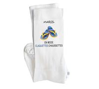 Planetee Chaussettes Marcel Claquette Taille 41-45 | Cadeau Original pour Hommes Anniversaire Noël Humour