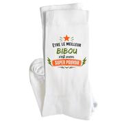Planetee Chaussettes Meilleur Bibou Super pouvoir Taille 41-45 Cadeau Humour Noël