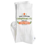 Planetee Chaussettes Meilleur Chauffeur VTC Super pouvoir Taille 41-45 Cadeau Humour Noël