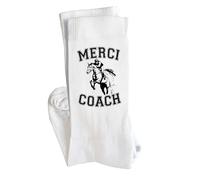 Planetee Chaussettes Merci coach equitation Taille 41-45 | Cadeau Original pour Hommes Fantaisie Insolites Anniversaire Beauf Noël Humour