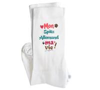 Planetee Chaussettes Mon Spitz Allemand ma vie Taille 41-45 Cadeau Humour Noël
