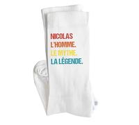 Planetee Chaussettes Nicolas Mythe Légende Vintage Taille 41-45 | Cadeau Original Homme Anniversaire Noël Humour