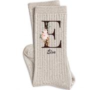 Planetee Chaussettes Pailletées Beige Elsa | Femme, Fil Brillant, Maille Côtelée Taille Unique 36-41 | Cadeau Anniversaire Noël Secret Santa