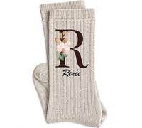 Planetee Chaussettes Pailletées Beige Renée | Femme, Fil Brillant, Maille Côtelée Taille Unique 36-41 | Cadeau Anniversaire Noël Secret Santa