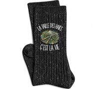 Planetee Chaussettes Pailletées Noires La taille des haies c'est la vie | Femme, Fil Brillant, Maille Côtelée Taille Unique 36-41 | Cadeau Jardinier Jardinière Anniversaire Noël Secret Santa