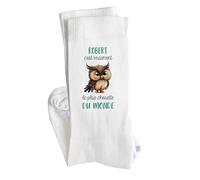 Planetee Chaussettes Robert le plus chouette Taille 41-45 | Cadeau Fantaisie Original Drôle Anniversaire Noël Humour