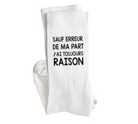 Planetee Chaussettes Sauf Erreur Humoristiques Homme Taille 37-40 - Cadeau Original et Drôle pour Collègue, Famille ou Ami - Idée Cadeau Insolite Anniversaire, Noël, Secret Santa