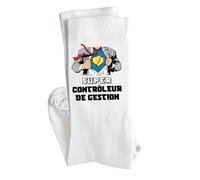 Planetee Chaussettes Super CONTRÔLEUR DE GESTION Taille 41-45 | Cadeau Original pour Hommes Anniversaire Noël Humour