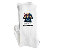 Planetee Chaussettes Super Gendarme | Taille 41-45 Cadeau Fantaisie Original Drôle Anniversaire Noël Humour