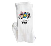 Planetee Chaussettes Super PROF Taille 41-45 | Cadeau Original pour Hommes Anniversaire Noël Humour