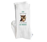 Planetee Chaussettes Tom le plus chouette Taille 41-45 | Cadeau Fantaisie Original Drôle Anniversaire Noël Humour