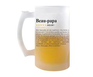 Planetee Chope Beau-papa Avis recommandation Fille | Verre à bière Pinte Fête des Pères Prénom Cadeau Anniversaire Noël Humour