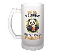 Planetee Chope Bibi Panda Grain | Idée Verre à bière Pinte Cadeau Apéro Noël Secret Santa Saint Valentin Anniversaire Humour