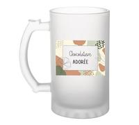 Planetee Chope Bière 500ml Chocolatière Adorée design graphique Verre Bière Chope Femme Bar Apéro Cadeau Femme Anniversaire Noël