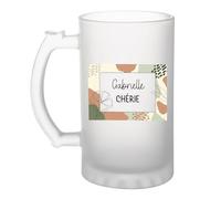 Planetee Chope Bière 500ml Gabrielle Chérie design graphique Verre Bière Chope Femme Bar Apéro Cadeau Femme Anniversaire Noël