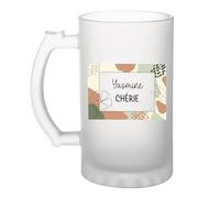 Planetee Chope Bière 500ml Yasmine Chérie design graphique Verre Bière Chope Femme Bar Apéro Cadeau Femme Anniversaire Noël