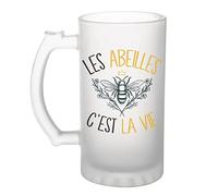 Planetee Chope de bière Abeilles c'est la vie Apiculteur Apicultrice | Verre à Bière Pinte humour alcool idée cadeau fête des pères anniversaire