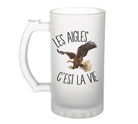Planetee Chope de bière Aigles c'est la vie | Verre à Bière Pinte humour alcool idée cadeau fête des pères anniversaire
