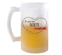 Planetee Chope de bière Bichette Irremplaçable | Idée Tasse Cadeau Couple Saint Valentin Femme Anniversaire Noël Pinte cervoise