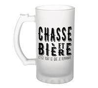 Planetee Chope de bière Chasse et bière | Verre Pinte idée cadeau original | Imprimé en France