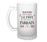Planetee Chope de bière David parrain défi 1 Cadeau Annonce Grossesse