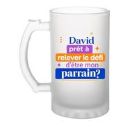 Planetee Chope de bière David parrain défi 2 Cadeau Annonce Grossesse
