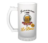 Planetee Chope de bière Football et Bière | Verre à bière pinte Cadeau humour alcool et sport pour Footballeur