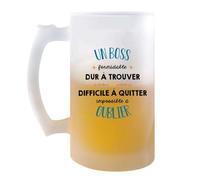 Planetee Chope de bière Formidable Boss Homme | Idée Tasse Cadeau Travail Boulot Métier Retraite Collègue Pinte cervoise