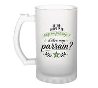 Planetee Chope de bière Jean-Baptiste cap d'être mon parrain Cadeau Annonce Grossesse