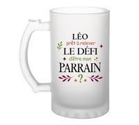 Planetee Chope de bière Léo parrain défi 1 Cadeau Annonce Grossesse