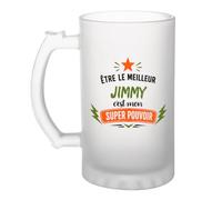 Planetee Chope de bière Meilleur Jimmy Super Pouvoir Idée Cadeau Crémaillère