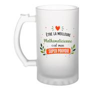 Planetee Chope de bière meilleure Mathématicienne Super pouvoir Idée Cadeau Crémaillère