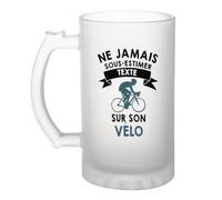 Planetee Chope de Bière Ne Sous-Estimez Pas Vélo Personnalisable Prénom Idée Cadeau