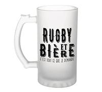 Planetee Chope de bière Rugby et bière | Verre Pinte idée cadeau original | Imprimé en France