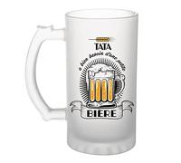 Planetee Chope de bière - Tata a besoin d'une bière - Verre à bière humour idée cadeau fête des mères anniversaire