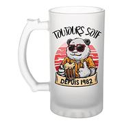 Planetee Chope de bière Toujours Soif depuis 1982| Idée Tasse Cadeau Famille Anniversaire Noël Pinte cervoise