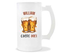 Planetee Chope de bière William Chope-moi | Pinte Couple Saint Valentin Anniversaire Cadeau Romantique