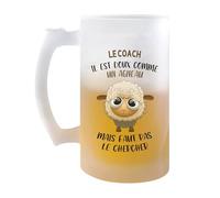Planetee Chope Le coach Doux comme un Agneau | Verre à bière Pinte Métier Collègue Cadeau Travail Boulot Départ Retraite