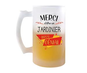 Planetee Chope Merci Jardinier Génial | Verre à bière Pinte Idée Cadeau Collègue Travail Retraite